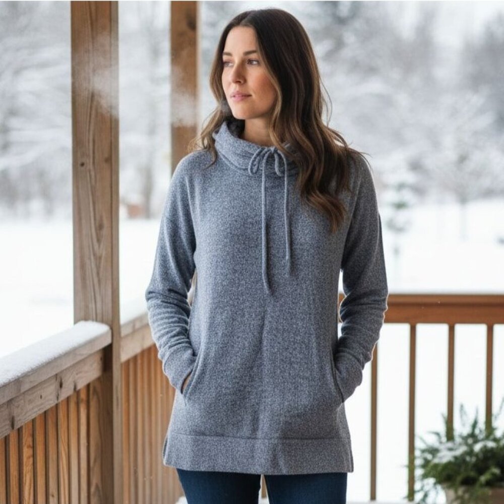 Onique Casual S Sweatshirt Top Drawstring Cowl Neck Long Sleeve Pullover Shirt
